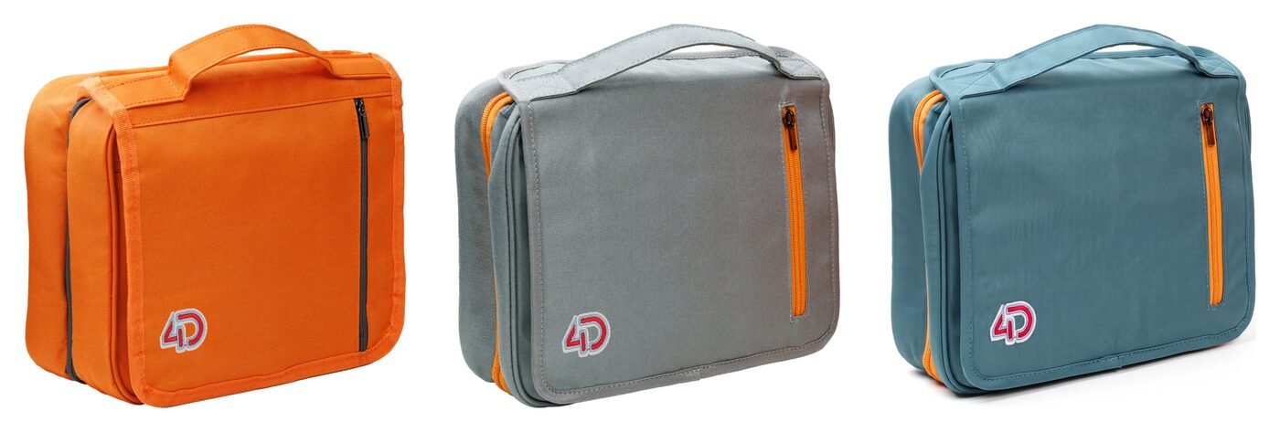 4D Travel Pack in orange, grey and teal